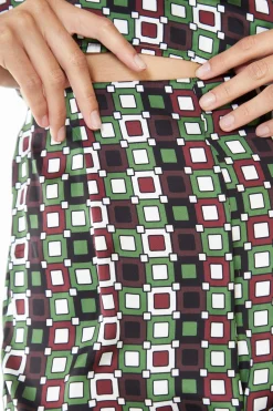 Glamorous Glamorous Care: Our Sustainable Collection|Flares|Care Geometric Print Flared Trousers -