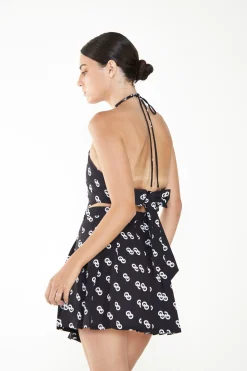 Glamorous Going Out Tops|Glamorous Care: Our Sustainable Collection|Care Logo Print Halter Neck Top -