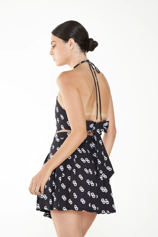 Glamorous Going Out Tops|Glamorous Care: Our Sustainable Collection|Care Logo Print Halter Neck Top -