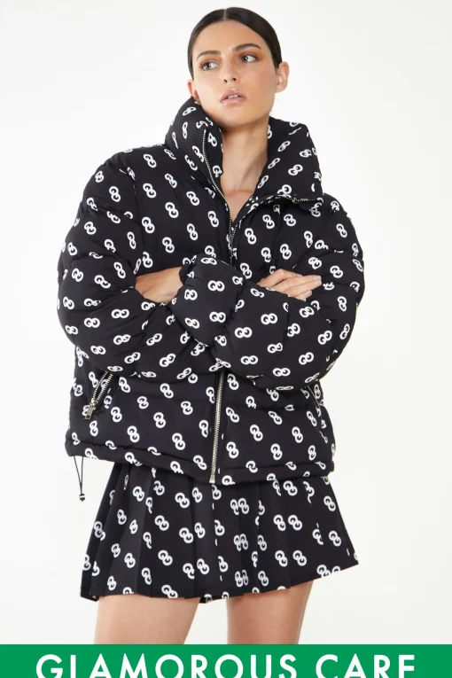 Glamorous Glamorous Care: Our Sustainable Collection|Puffer Jackets|Care Logo Print Padded Puffer Jacket -