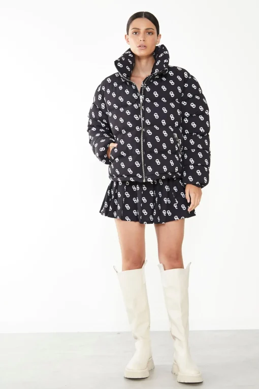 Glamorous Glamorous Care: Our Sustainable Collection|Puffer Jackets|Care Logo Print Padded Puffer Jacket -