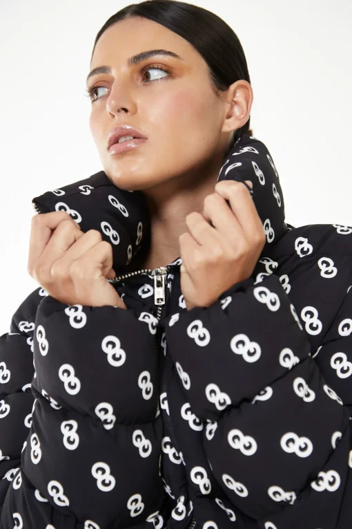 Glamorous Glamorous Care: Our Sustainable Collection|Puffer Jackets|Care Logo Print Padded Puffer Jacket -