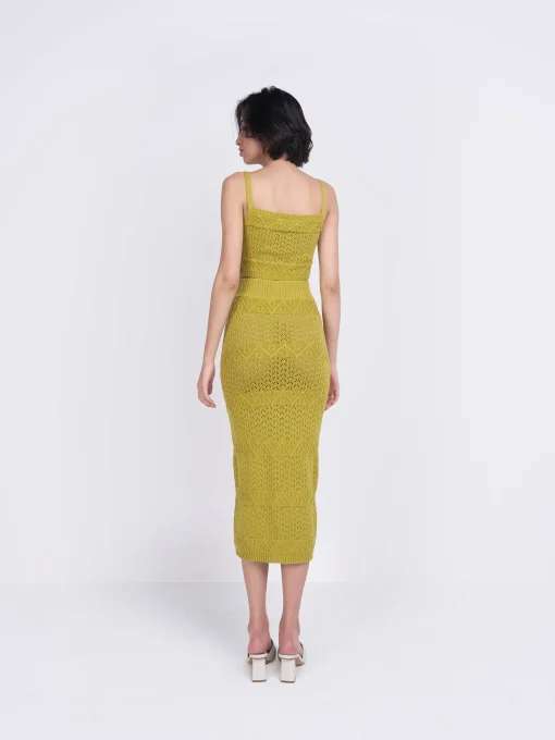 Glamorous Glamorous Care: Our Sustainable Collection|Knitted Co-ords|Care Olive Green Cropped Knitted Top -