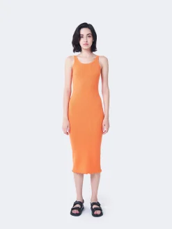 Glamorous Glamorous Care: Our Sustainable Collection|Midi & Midaxi Dresses|Care Orange Ribbed Midi Dress -