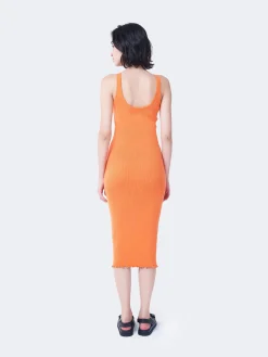Glamorous Glamorous Care: Our Sustainable Collection|Midi & Midaxi Dresses|Care Orange Ribbed Midi Dress -