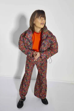 Glamorous Glamorous Care: Our Sustainable Collection|Puffer Jackets|Care Purple Orange Ditsy Padded Puffer Coat -