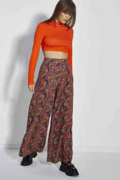 Glamorous Glamorous Care: Our Sustainable Collection|Co-ords|Care Purple Orange Ditsy Wide Leg Trousers -