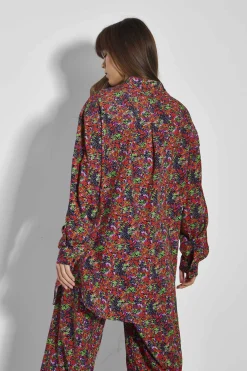 Glamorous Glamorous Care: Our Sustainable Collection|Co-ords|Care Purple Orange Ditsy Oversized Shirt -