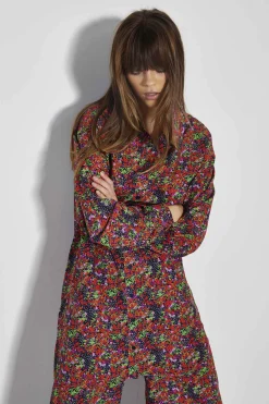 Glamorous Glamorous Care: Our Sustainable Collection|Co-ords|Care Purple Orange Ditsy Oversized Shirt -