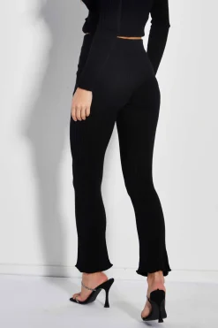 Glamorous Glamorous Care: Our Sustainable Collection|Co-ords|Care Rib Knit Flared Trousers -