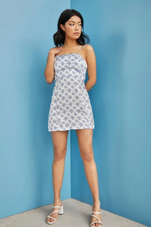 Glamorous Chic Escapes|Glamorous Care: Our Sustainable Collection|Care Royal Blue Geo Tie Back Mini Dress -