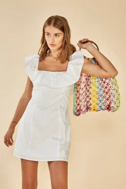Glamorous Day Dresses|Glamorous Care: Our Sustainable Collection|Care Ruffle Square Neck Mini Dress -