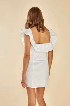 Glamorous Day Dresses|Glamorous Care: Our Sustainable Collection|Care Ruffle Square Neck Mini Dress -