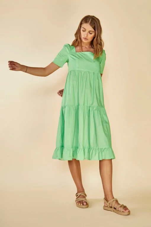 Glamorous Midi & Midaxi Dresses|Midi & Midaxi Dresses|Care Square Neck Tiered Smock Midi Dress -
