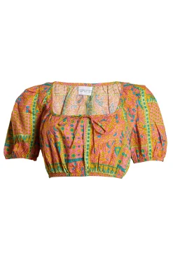 Glamorous Chic Escapes|Glamorous Care: Our Sustainable Collection|Care Square Neck Crop Top with Puff Sleeves -