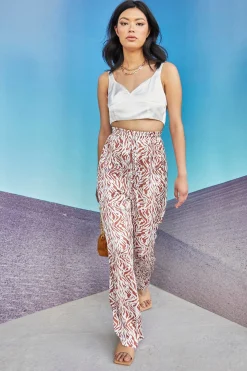 Glamorous Chic Escapes|Glamorous Care: Our Sustainable Collection|Care Tan Zebra Print High Waisted Trousers -