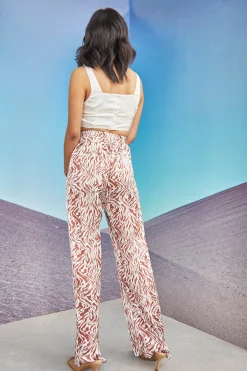Glamorous Chic Escapes|Glamorous Care: Our Sustainable Collection|Care Tan Zebra Print High Waisted Trousers -