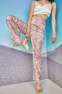 Glamorous Chic Escapes|Glamorous Care: Our Sustainable Collection|Care Tan Zebra Print High Waisted Trousers -