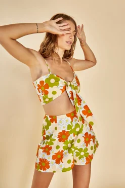 Glamorous Chic Escapes|Glamorous Care: Our Sustainable Collection|Care Tie Front Strappy Crop Top -
