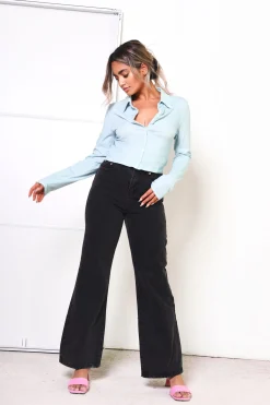 Glamorous Mom Jeans|Care Washed Black Mom Jeans -