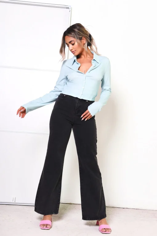 Glamorous Mom Jeans|Care Washed Black Mom Jeans -