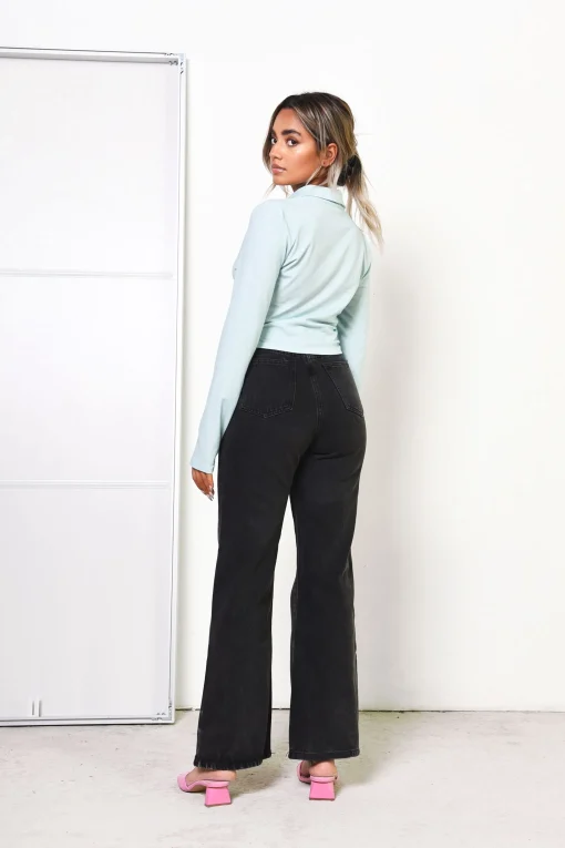 Glamorous Mom Jeans|Care Washed Black Mom Jeans -