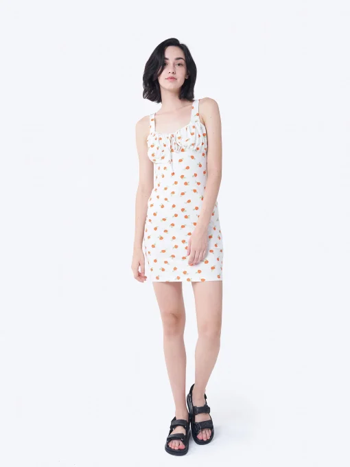 Glamorous Glamorous Care: Our Sustainable Collection|Mini Dresses|Care White Orange Floral Mini Dress -