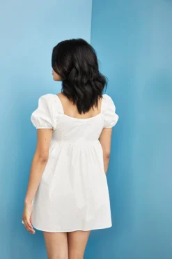 Glamorous Glamorous Care: Our Sustainable Collection|Mini Dresses|Care White Puff Shoulder Shift Mini Dress -