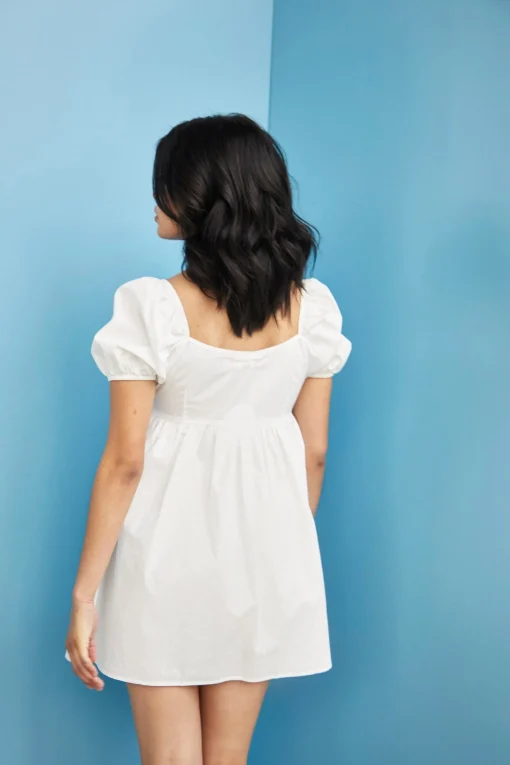 Glamorous Glamorous Care: Our Sustainable Collection|Mini Dresses|Care White Puff Shoulder Shift Mini Dress -
