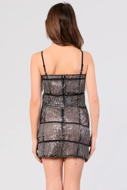 Glamorous Going Out Skirts|Mini Skirts|Collection Black Silver Embellished Mini Skirt -
