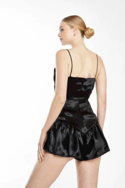 Glamorous Go To Partywear|Party Dresses|Collection Black Ruffle Hem Playsuit -