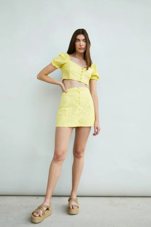 Glamorous Co-ords|Collection Button Through Crop Top -