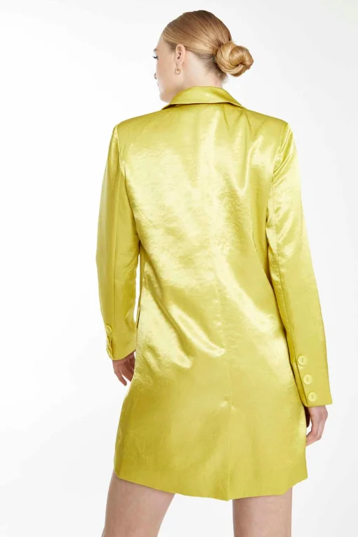 Glamorous Go To Partywear|Party Dresses|Collection Lime Double Breasted Blazer Dress -