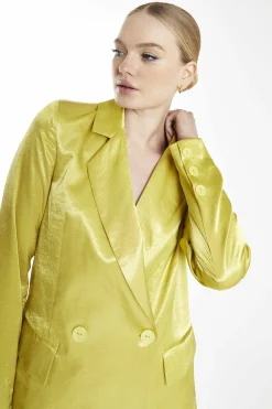 Glamorous Go To Partywear|Party Dresses|Collection Lime Double Breasted Blazer Dress -