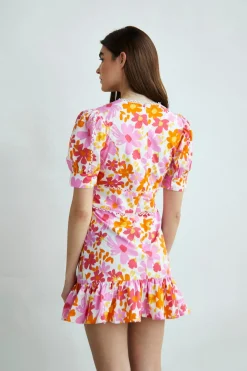 Glamorous Best Dressed Guest|Day Dresses|Collection Puff Sleeve Peplum Mini Dress -