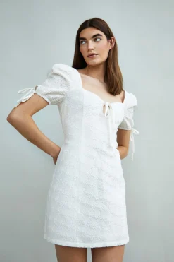 Glamorous Best Dressed Guest|Day Dresses|Collection Puff Sleeve Mini Dress with Tie Detail -