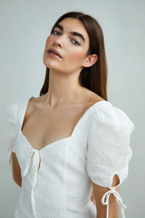 Glamorous Best Dressed Guest|Day Dresses|Collection Puff Sleeve Mini Dress with Tie Detail -