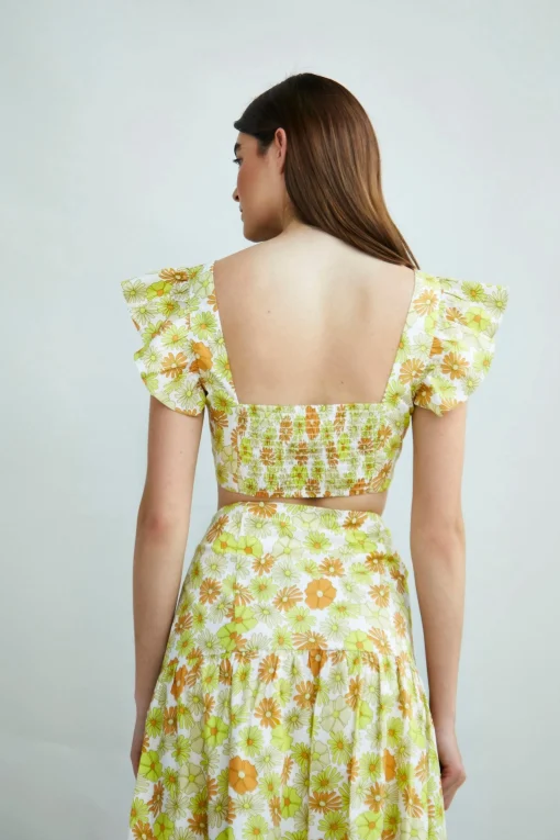 Glamorous Co-ords|Crops, Corsets & Bodysuits|Collection Ruffle Sleeve Crop Top -