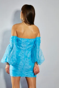 Glamorous Prom|Go To Partywear|Collection Teal Bardot Corset Mini Dress -