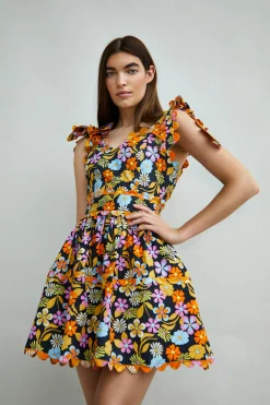 Glamorous Day Dresses|Mini Dresses|Collection Tie Strap Mini Dress With Contrast Trim -