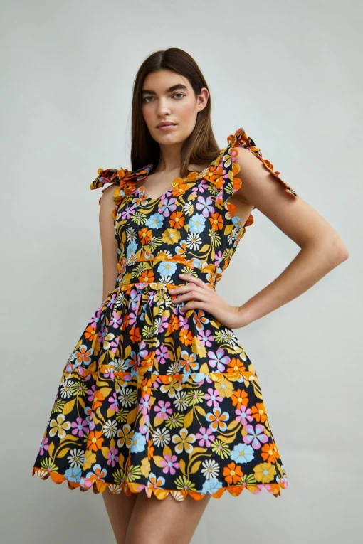 Glamorous Day Dresses|Mini Dresses|Collection Tie Strap Mini Dress With Contrast Trim -