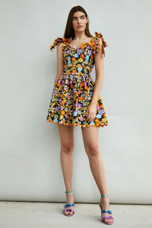 Glamorous Day Dresses|Mini Dresses|Collection Tie Strap Mini Dress With Contrast Trim -