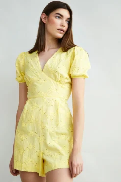 Glamorous Playsuits|Collection V-Neck Playsuit with Puff Sleeves -