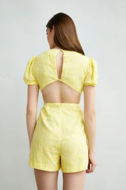 Glamorous Playsuits|Collection V-Neck Playsuit with Puff Sleeves -