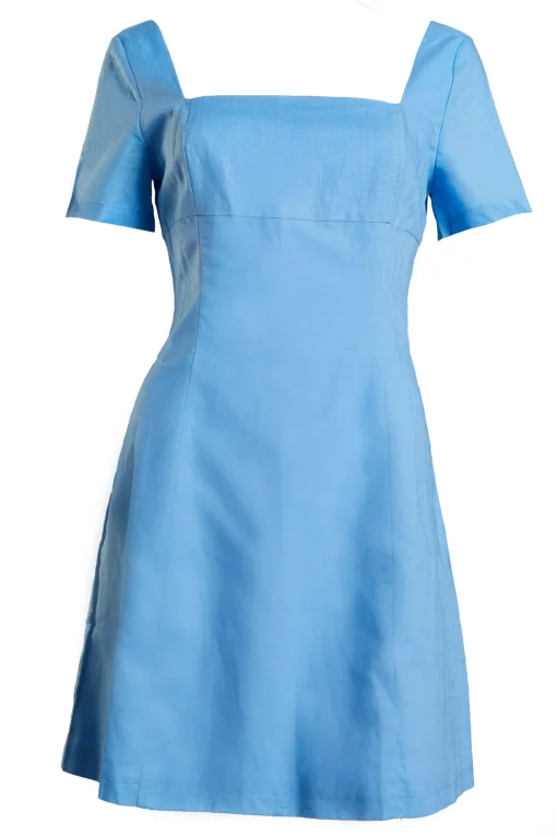Glamorous Mini Dresses|Mini Dresses|Cornflower Blue Square Neck Mini Dress -