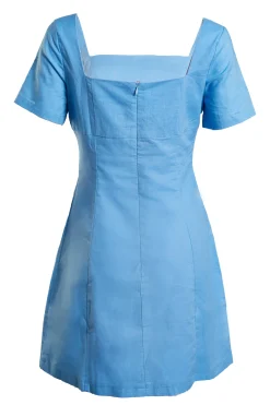 Glamorous Mini Dresses|Mini Dresses|Cornflower Blue Square Neck Mini Dress -