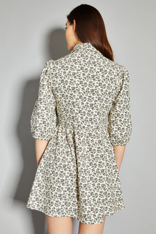 Glamorous Day Dresses|Cream Floral Skater Shirt Dress -