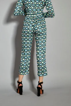 Glamorous Co-ords|Cream Multi Geo Flower Print Cropped Trousers -