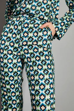 Glamorous Co-ords|Cream Multi Geo Flower Print Cropped Trousers -
