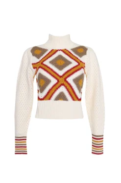 Glamorous Jumpers|Cream Multi Knit Long Sleeve Jumper -